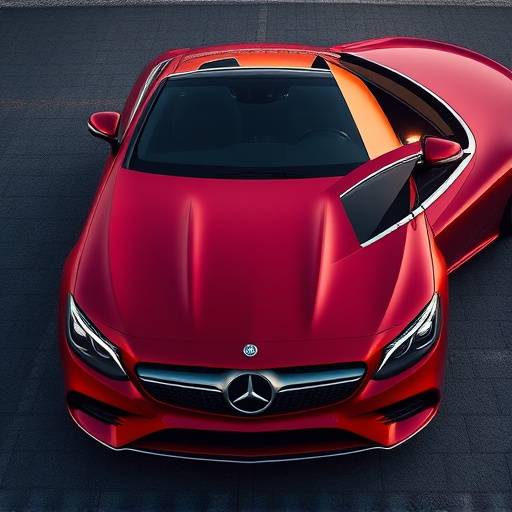 Mercedes-Benz Clase C Coupé rojo, con techo panorámico.