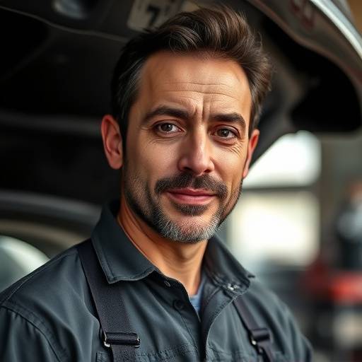 Retrato de Javier López, Jefe de Taller de Auto Elite Madrid.